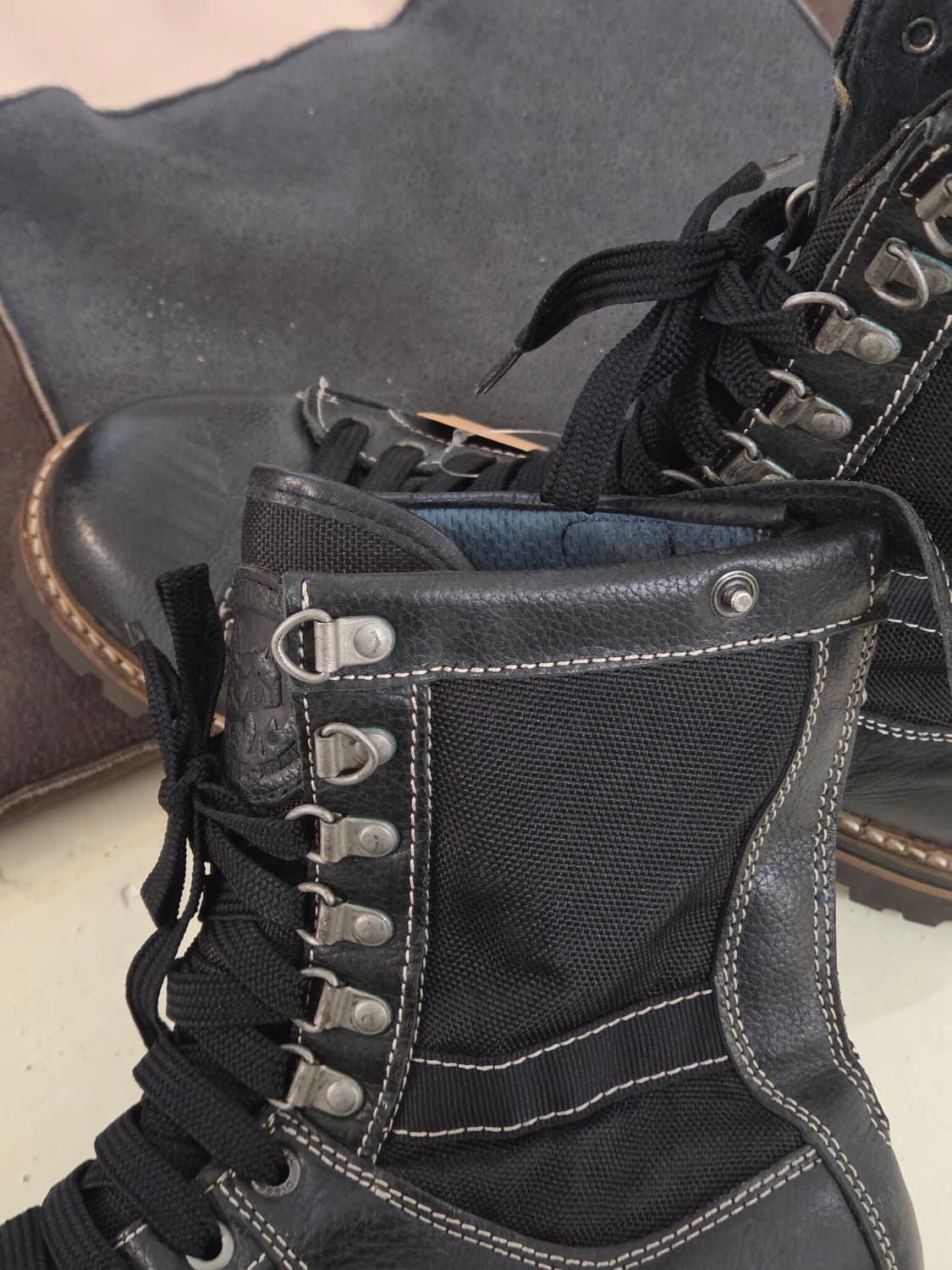 DIESEL 디젤 레더 캔버스 워커 부츠 상품이미지8