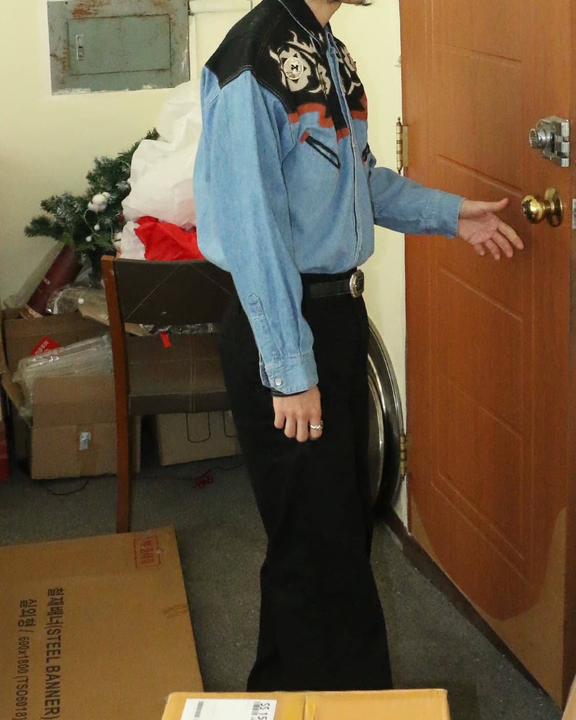 90s 빈티지 데님 콘초 웨스턴 셔츠  상품이미지3