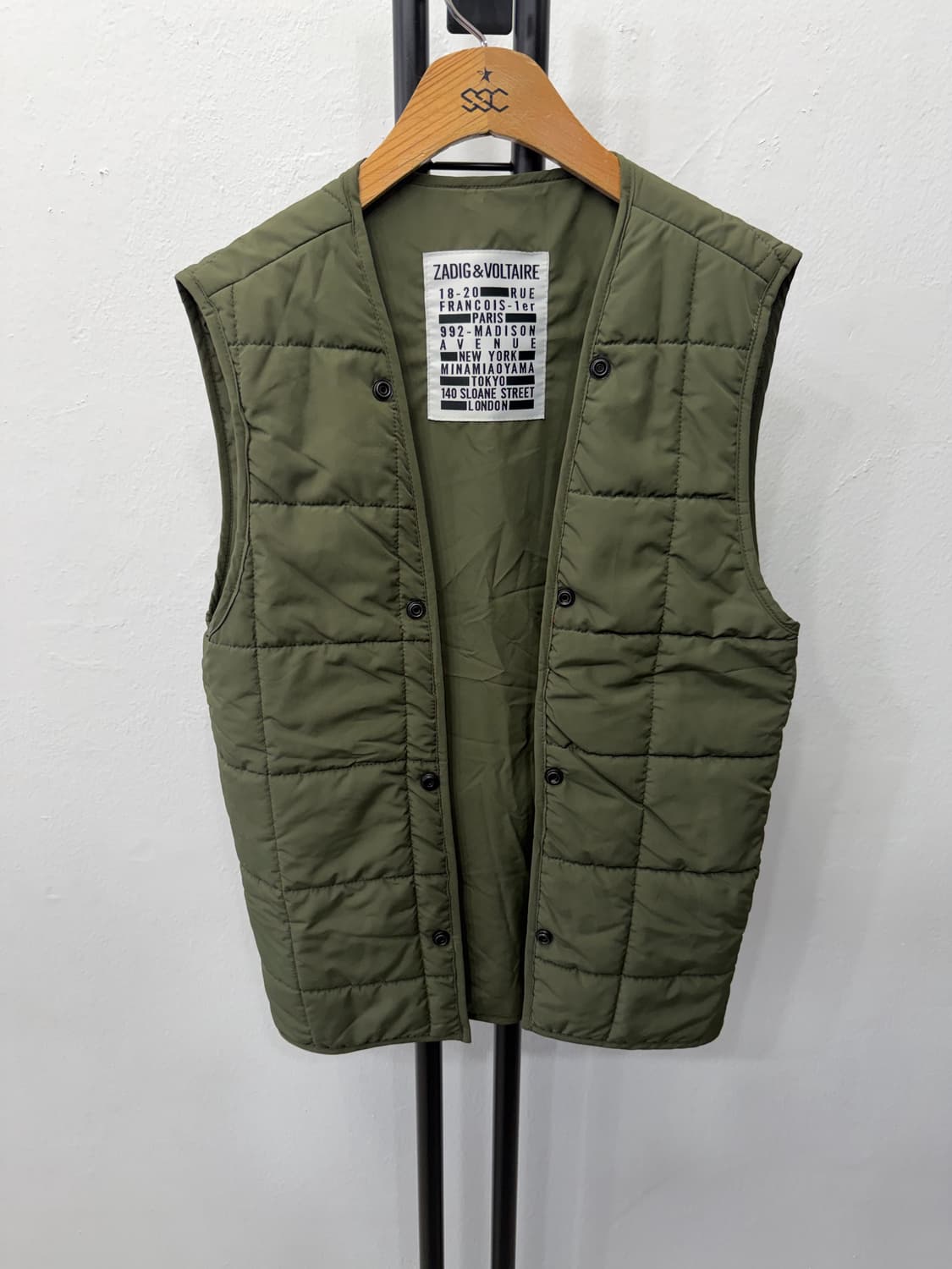 정품) 쟈딕앤볼테르 패딩 베스트 이중 카키 야상 자켓 XS 상품이미지2