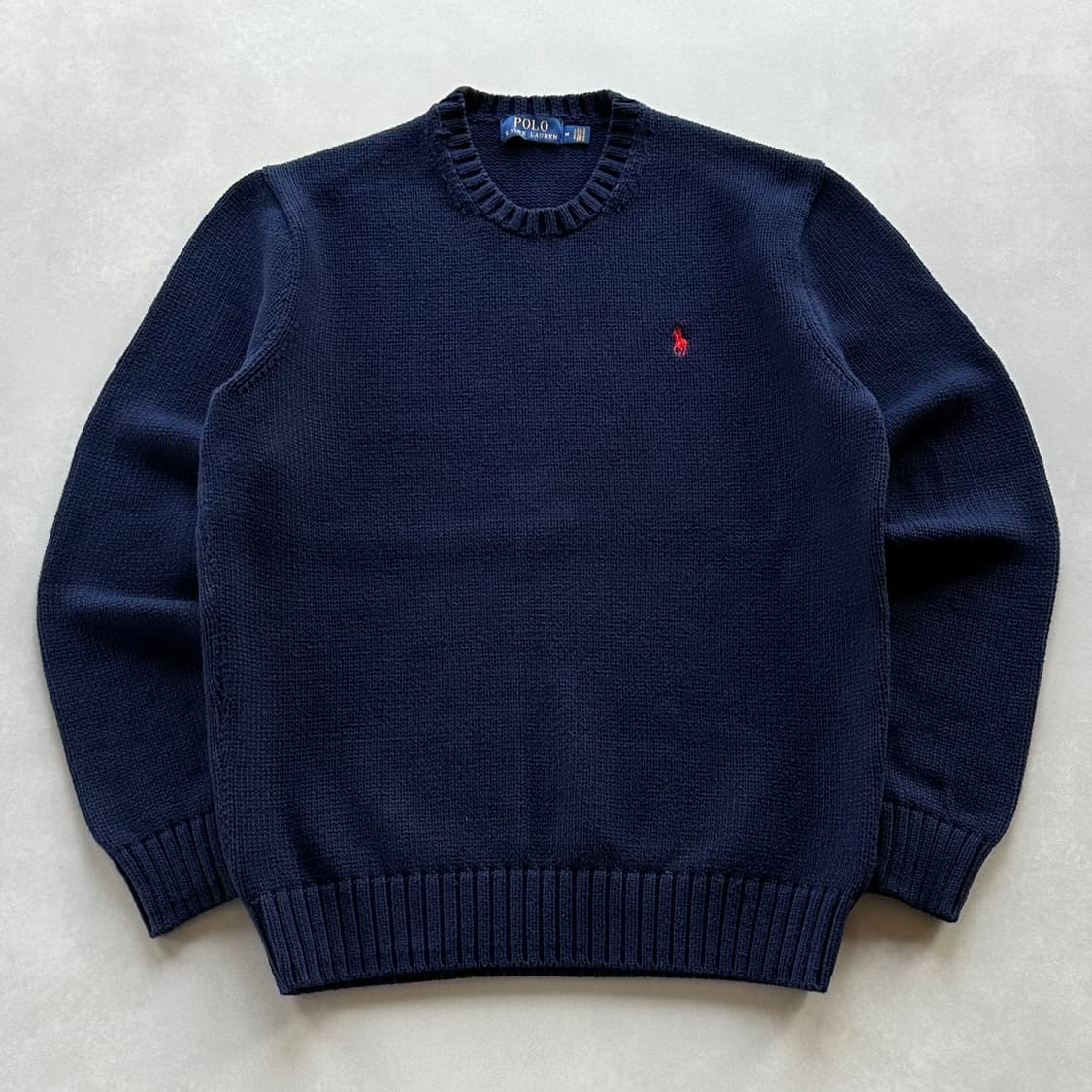 [M]폴로 랄프로렌 라운드넥 코튼 니트 네이비 상품이미지3