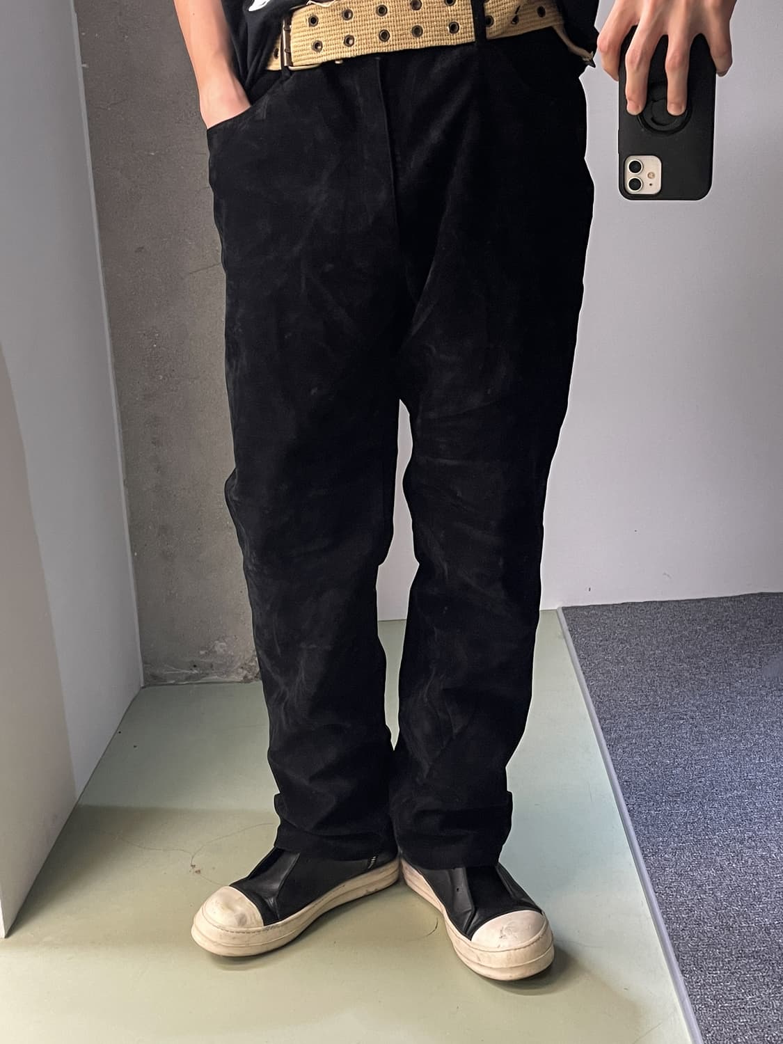 블루웨이 컴퍼니 블랙 벨루어 팬츠 상품이미지1