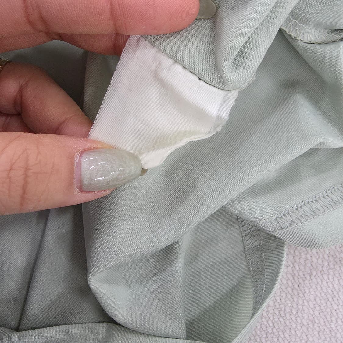 [실측] 고급 민트 라운드넥 단추 긴팔티 0127J 상품이미지7