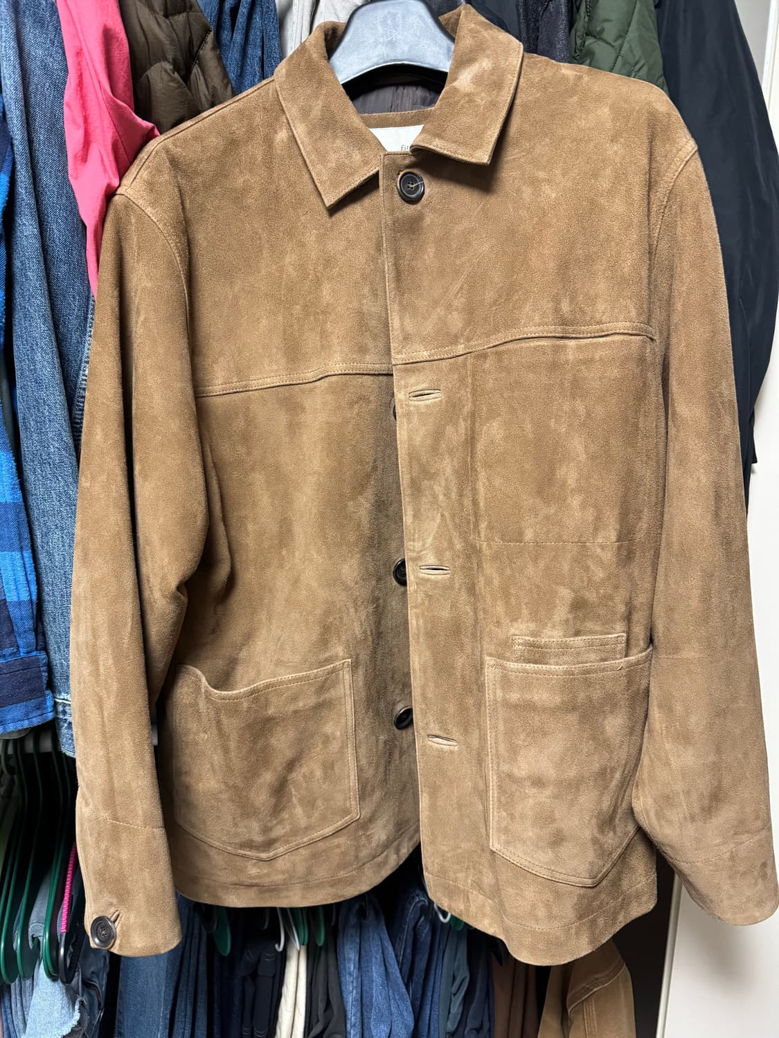 퍼스트플로어 스웨이드 초어 자켓 카멜브라운 48 상품이미지1