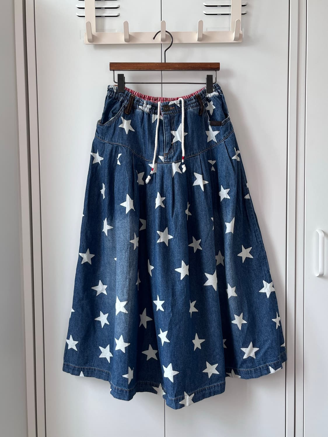 Rough 별 패턴 데님 롱 스커트 상품이미지4