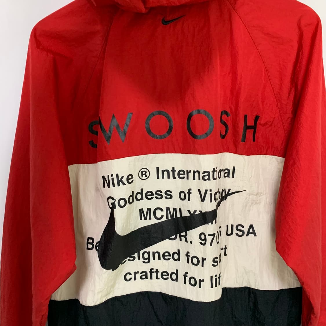나이키 바람막이 자켓 레드/블랙 빈티지 남녀공용 M 상품이미지5