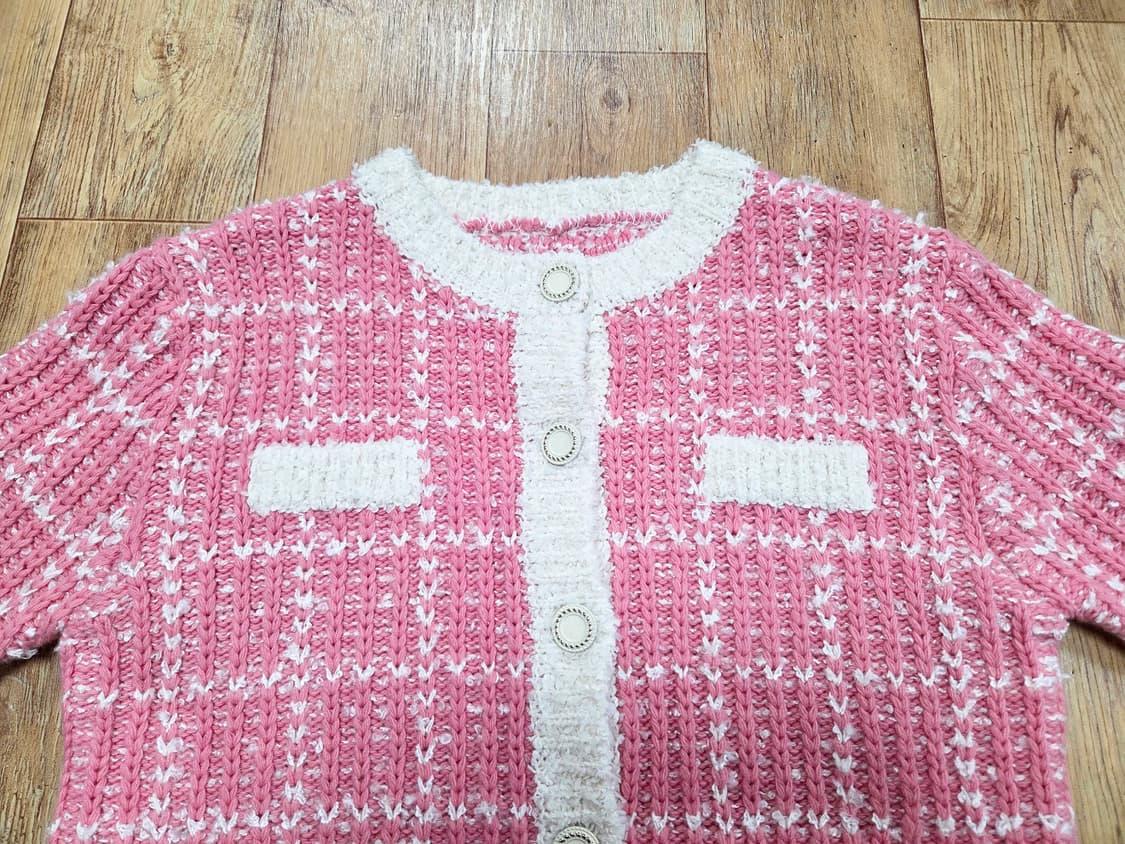 에트몽(ETMON) 장원영 트위드 니트가디건 55-66 새상품 상품이미지6