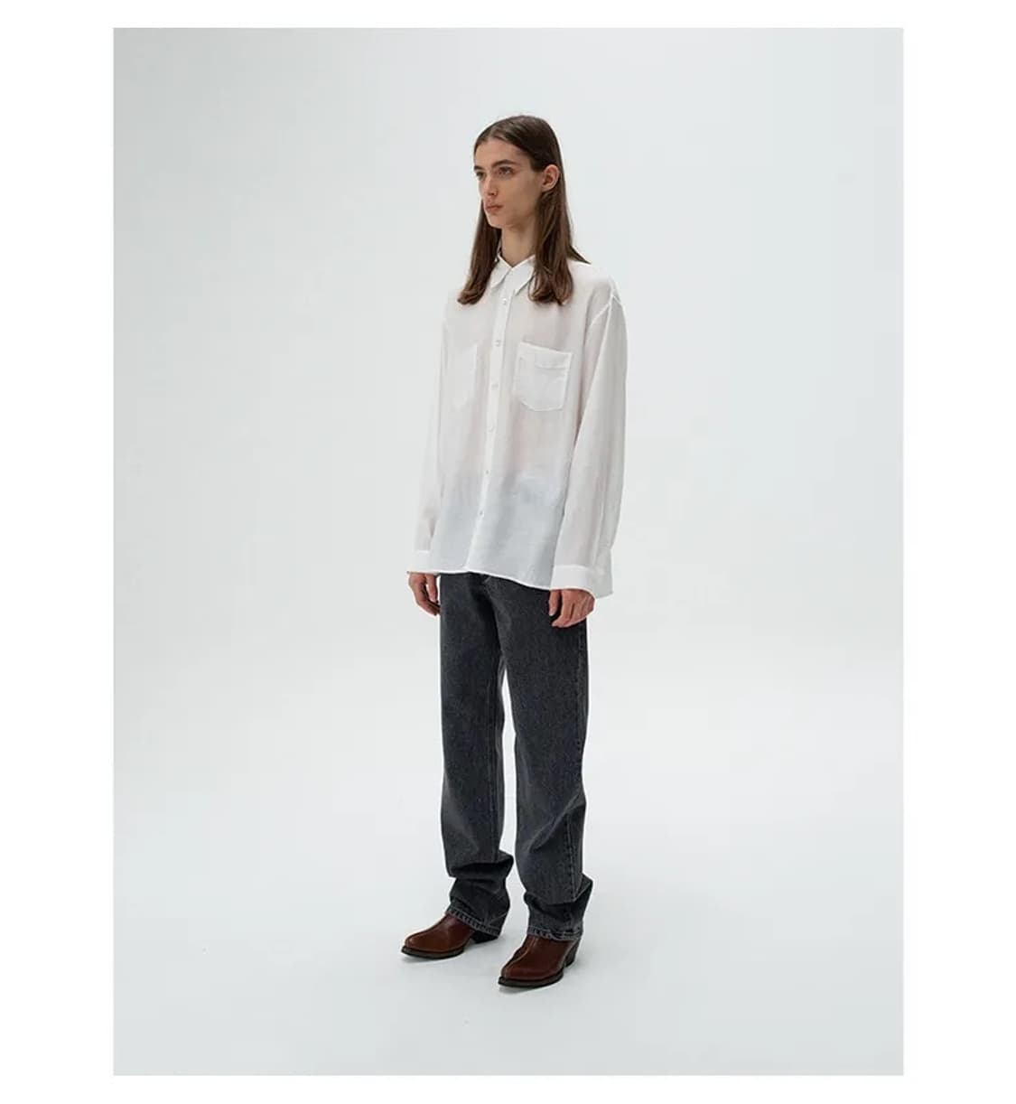 [쿠어] 릴렉스드 워싱 진 (그레이) L 상품이미지3