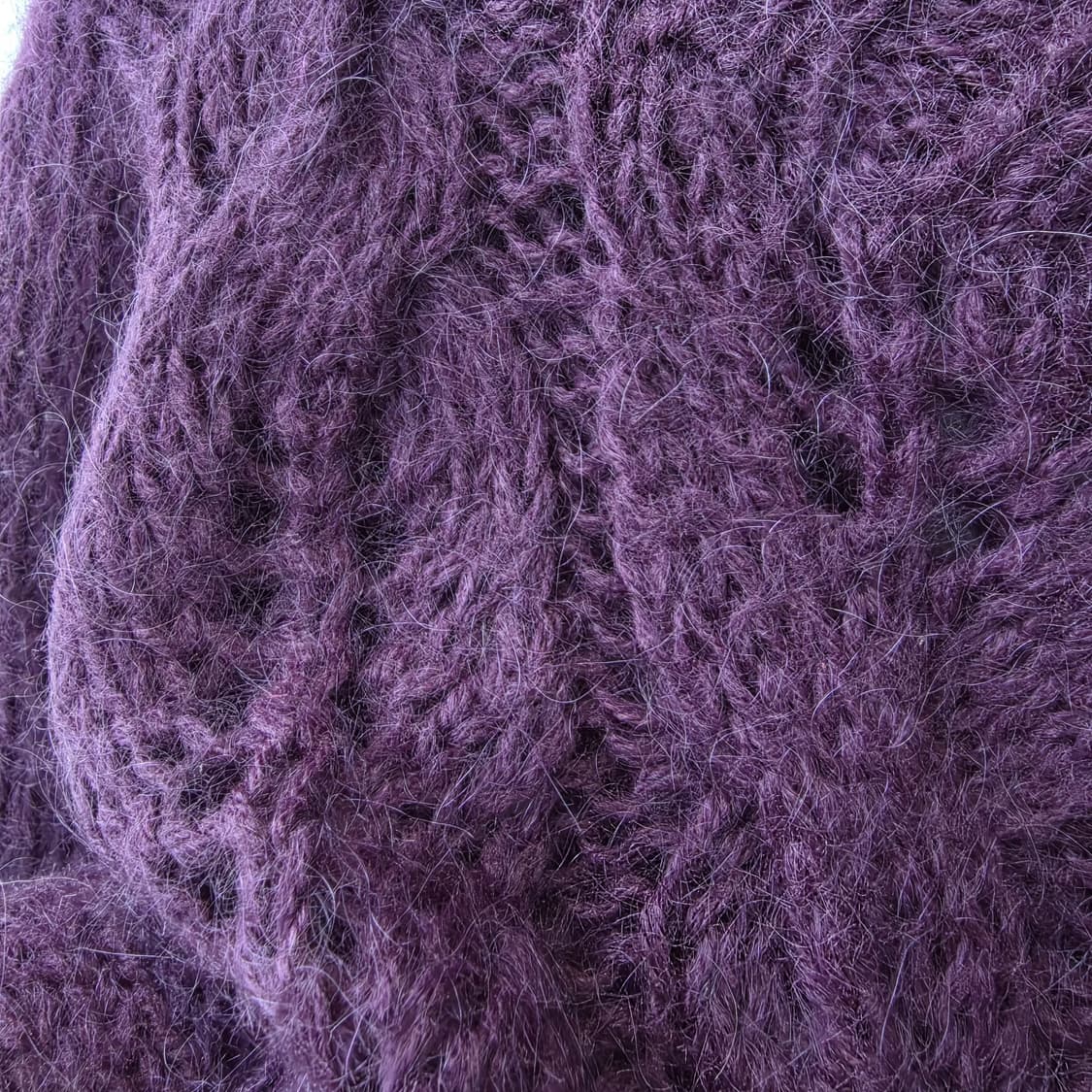 퍼플 헤어리 케이블 니트 상품이미지8