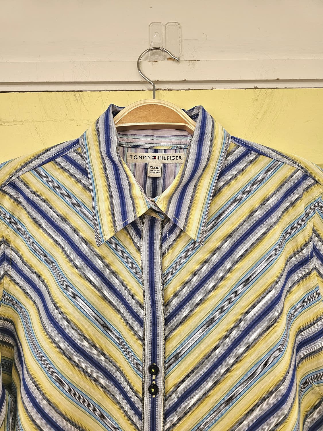 80-90's Tommy Hilfiger 사선 스트라이프 셔츠 상품이미지4