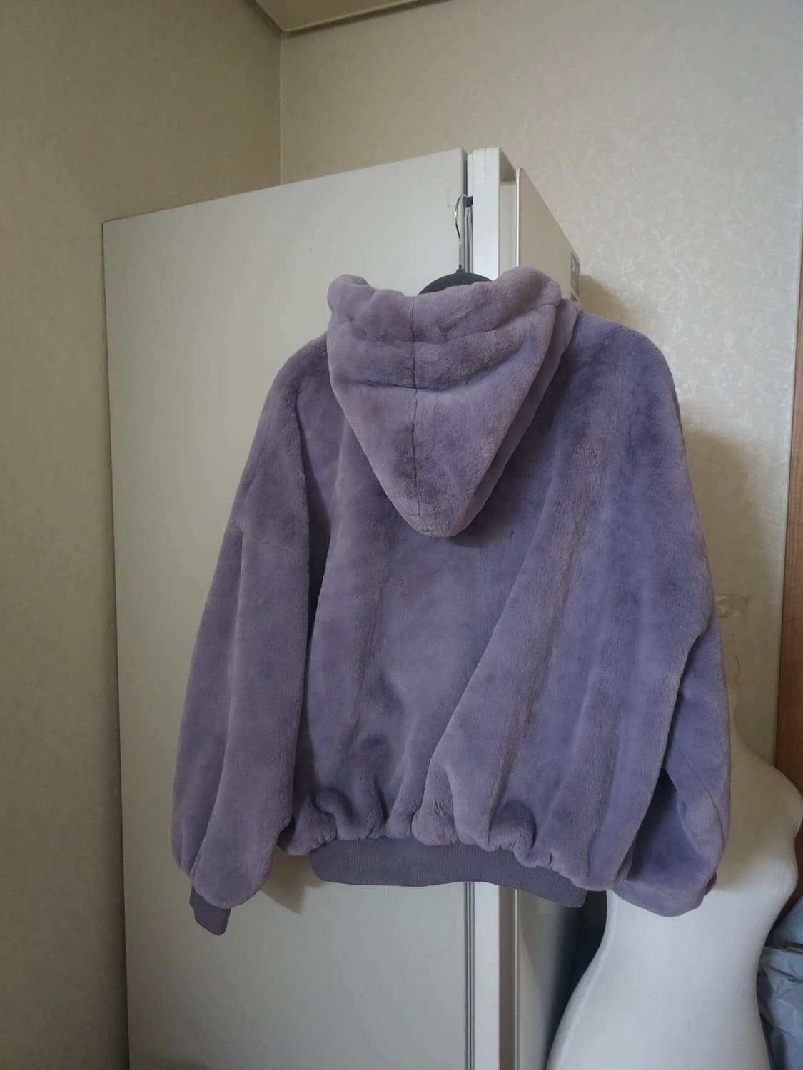 카라 퍼 후드 집업 자켓 퍼플 상품이미지6