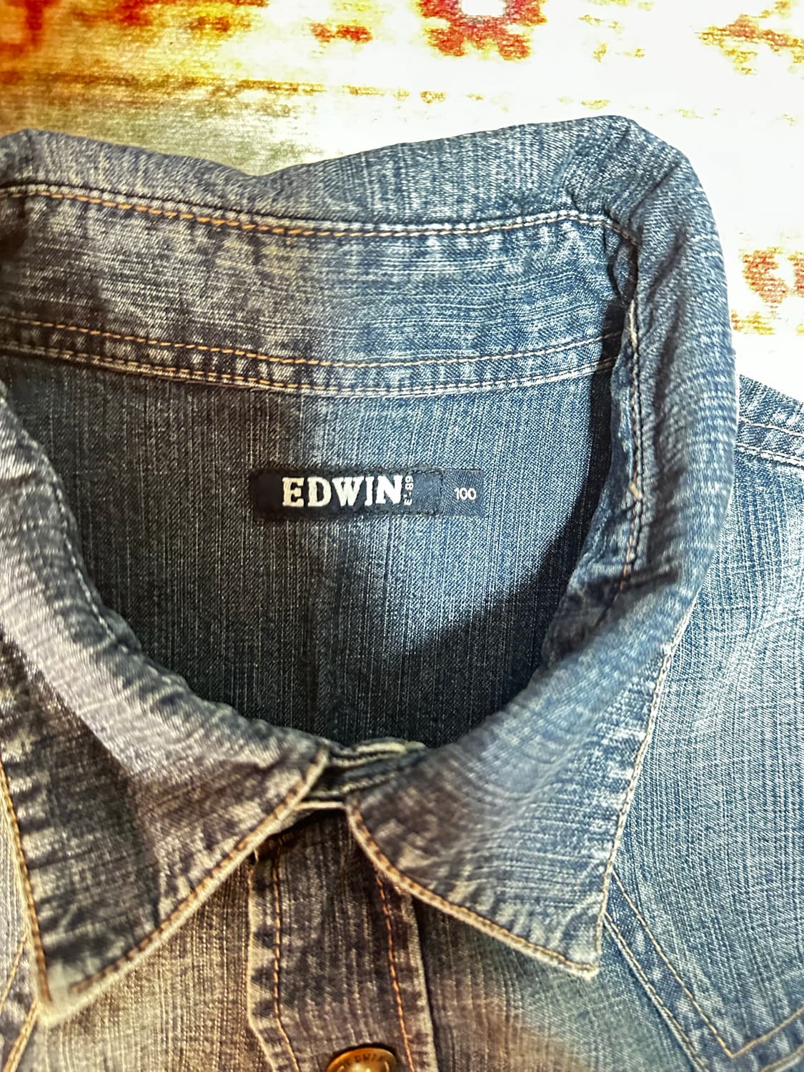 EDWIN 워싱 데님 셔츠 100 상품이미지2