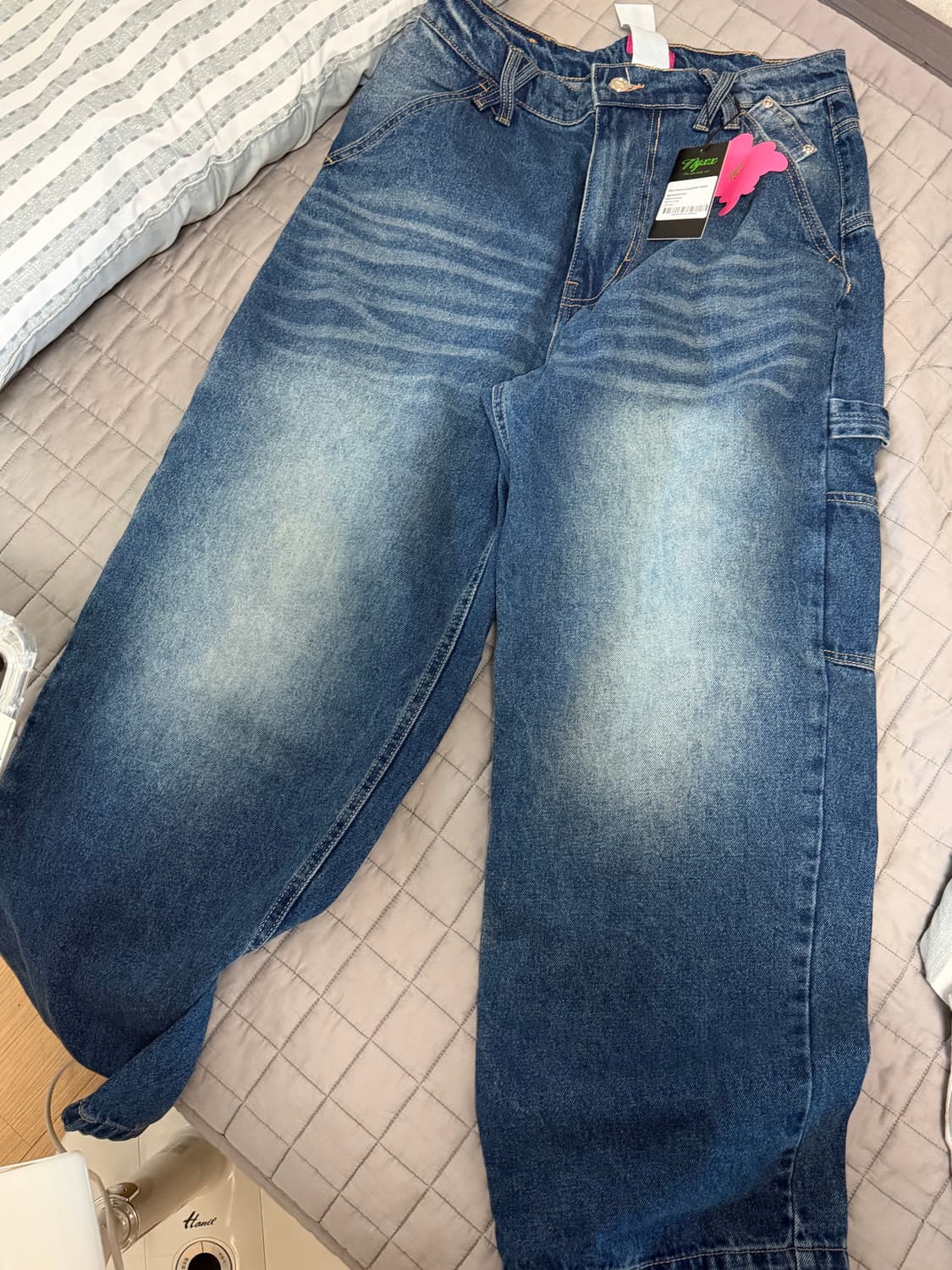 NYXX  엔와이엑스엑스 워싱 데님 카펜터 팬츠 M 상품이미지5