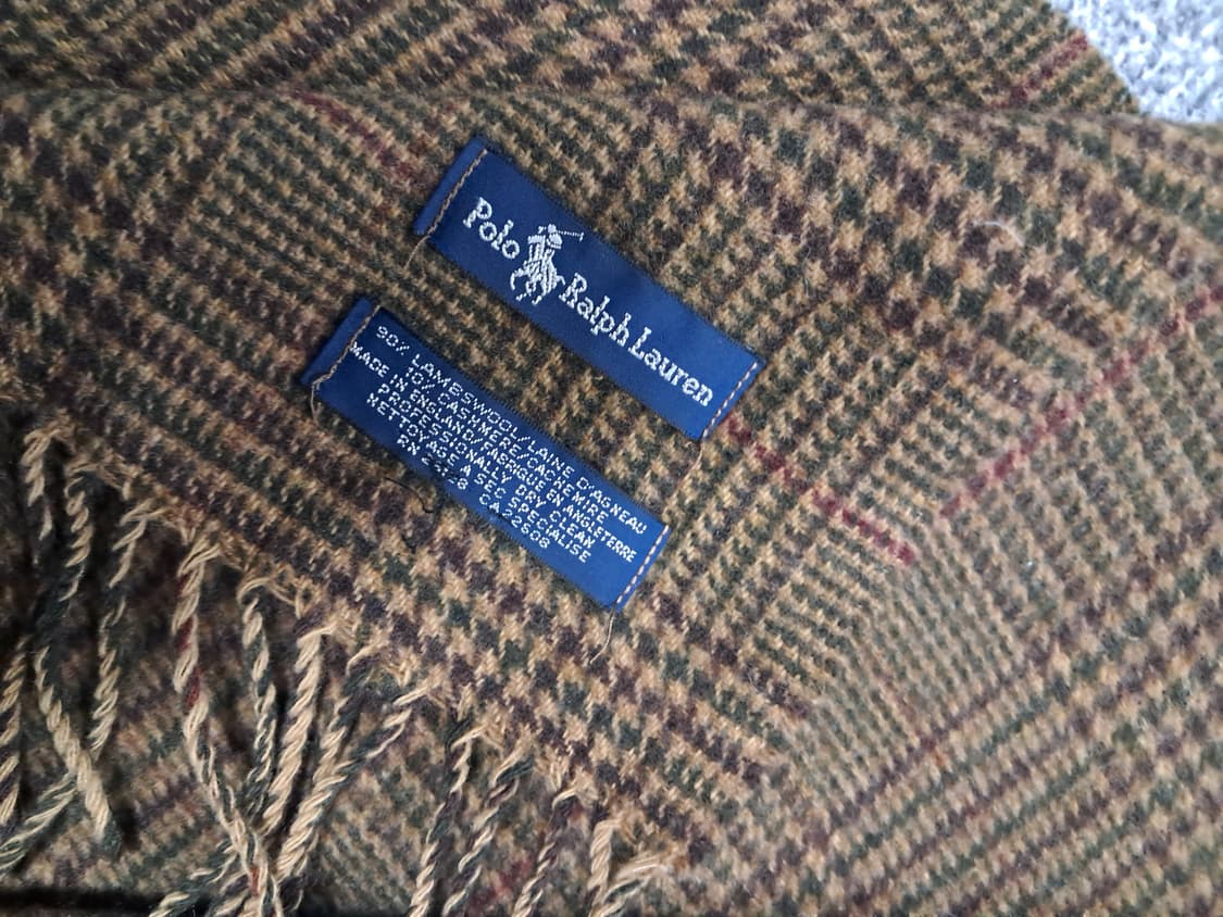 폴로랄프로렌 브라운 체크 양면머플러 상품이미지3