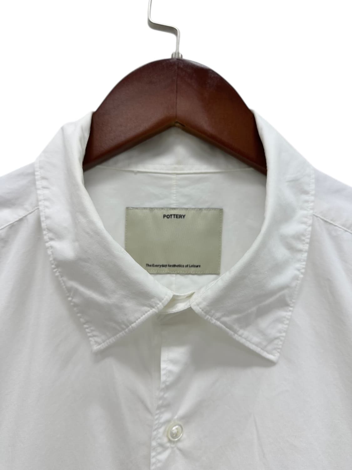 포터리 옥스포드 셔츠 화이트 (5,XL) 상품이미지3