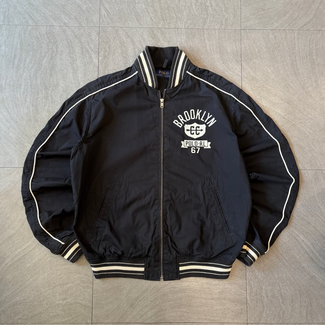 폴로 정품 블랙 브루클린 바시티 자켓 상품이미지1