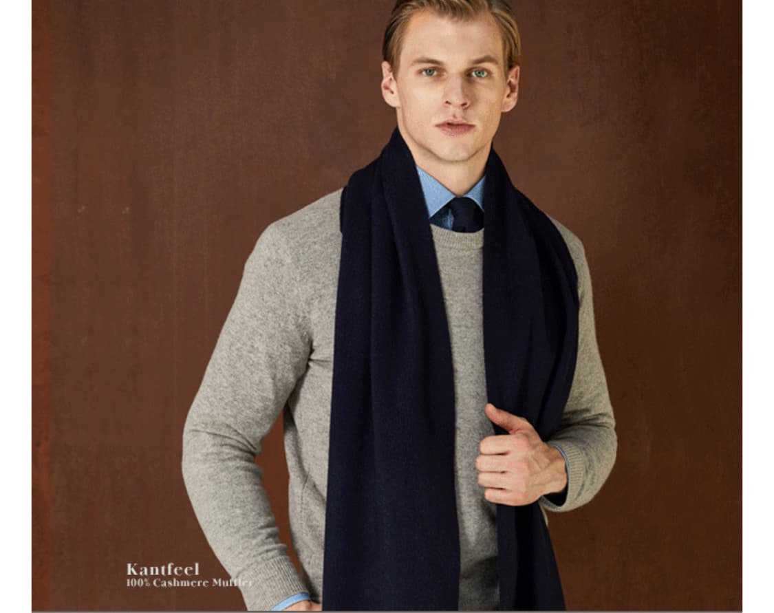 미착용 KANTFEEL 칸트필 양면 캐시미어 머플러 상품이미지1