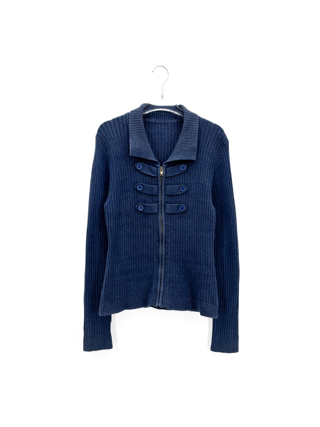 빈티지 버튼 포인트 니트 집업 상품이미지1