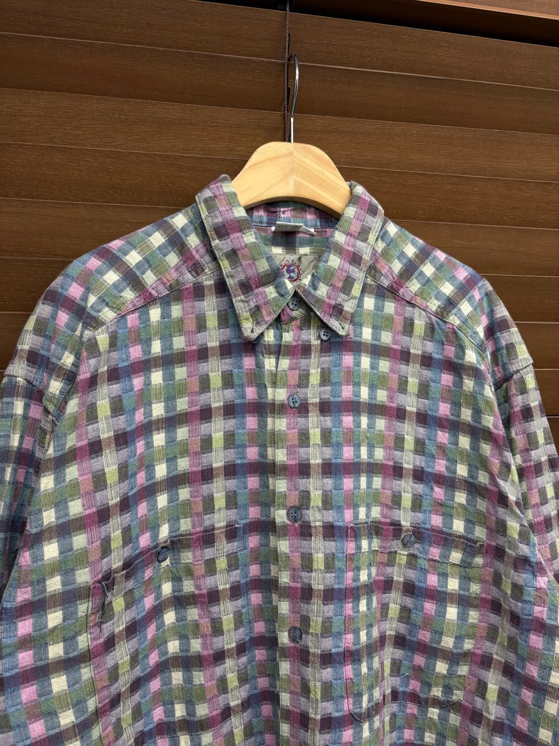 90s 테리토리 빈티지 패치워크 패턴 셔츠 상품이미지3