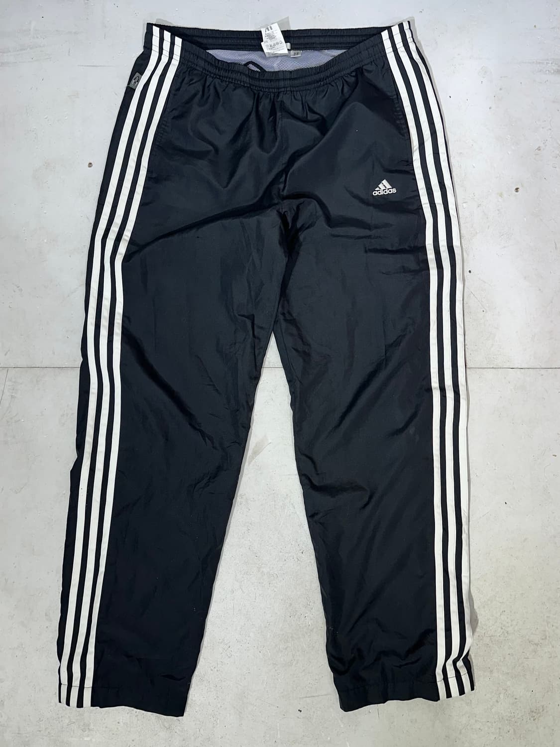 아디다스 블랙 와이드 화이트 삼선 스몰 로고 트랙 팬츠 추리닝 바지 M 상품이미지4