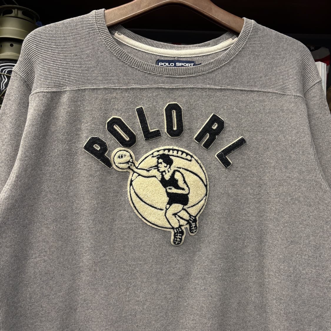 90s 폴로스포츠 바스켓볼 펠트 트레이닝 롱슬리브 티셔츠 N182 상품이미지3