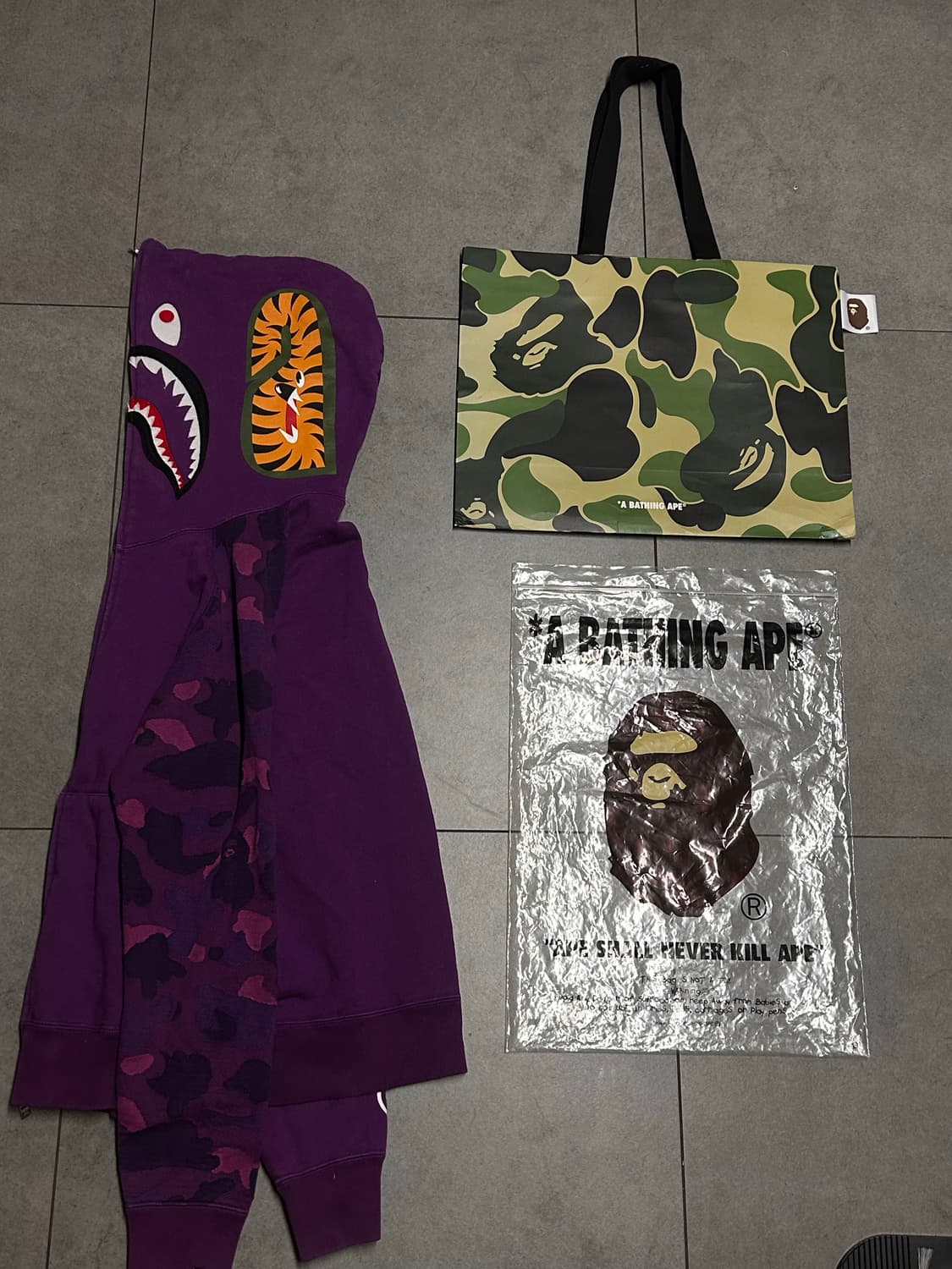 베이프 퍼플 카모 후드집업 상품이미지2