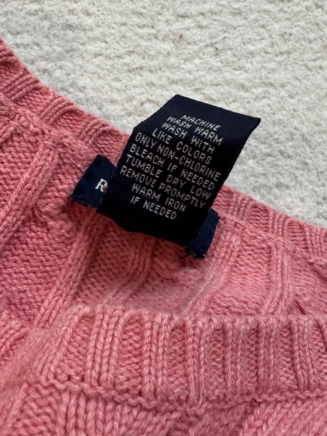 폴로 연핑크 케이블 니트 상품이미지5