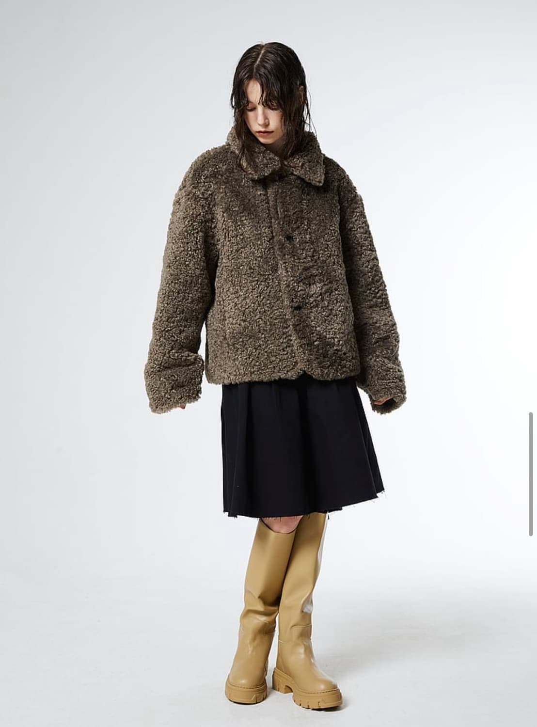 밀로우먼 버튼 리버시블 퍼자켓 m 차콜 상품이미지2