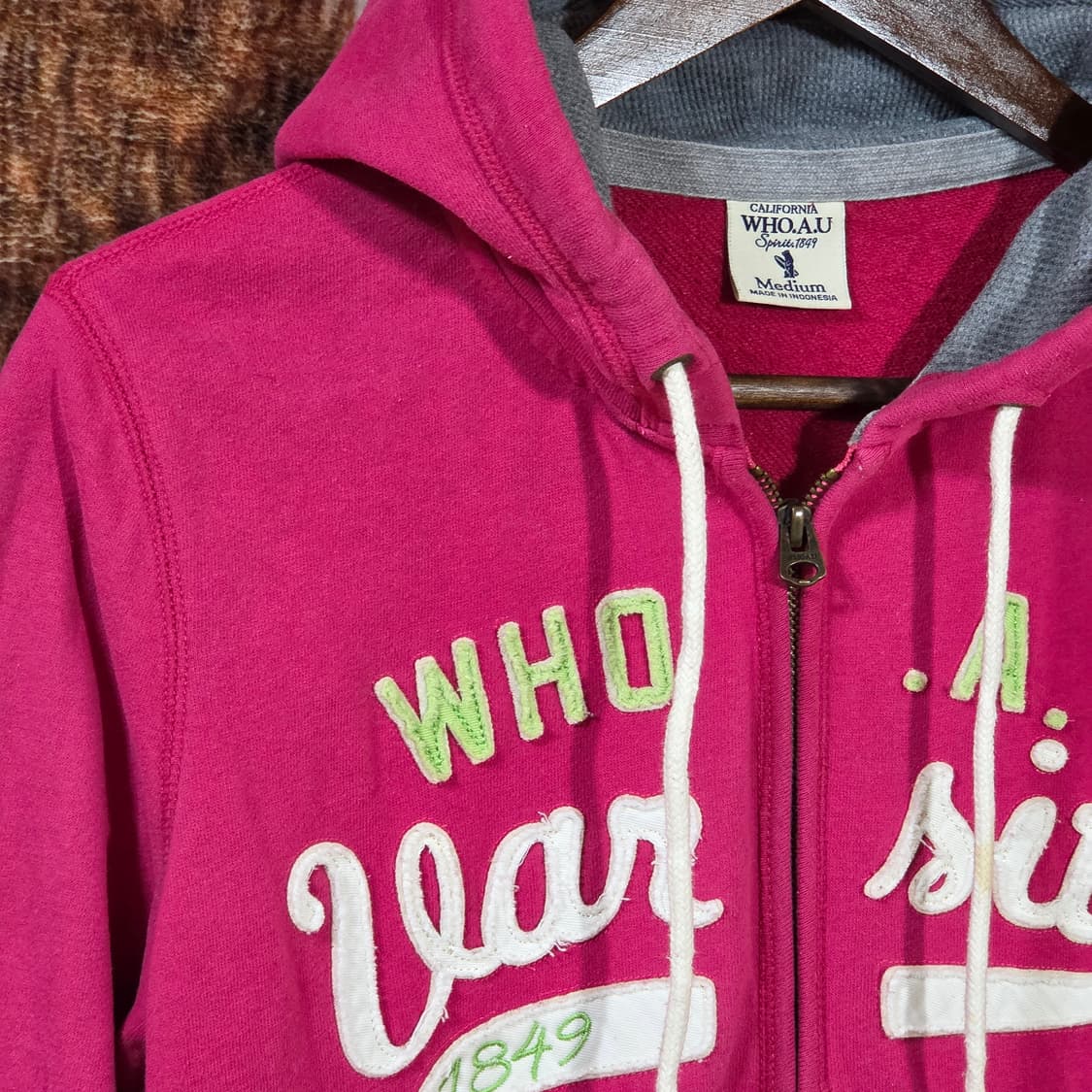 후아유 핑크 슬림핏 Y2K 후드집업 상품이미지2