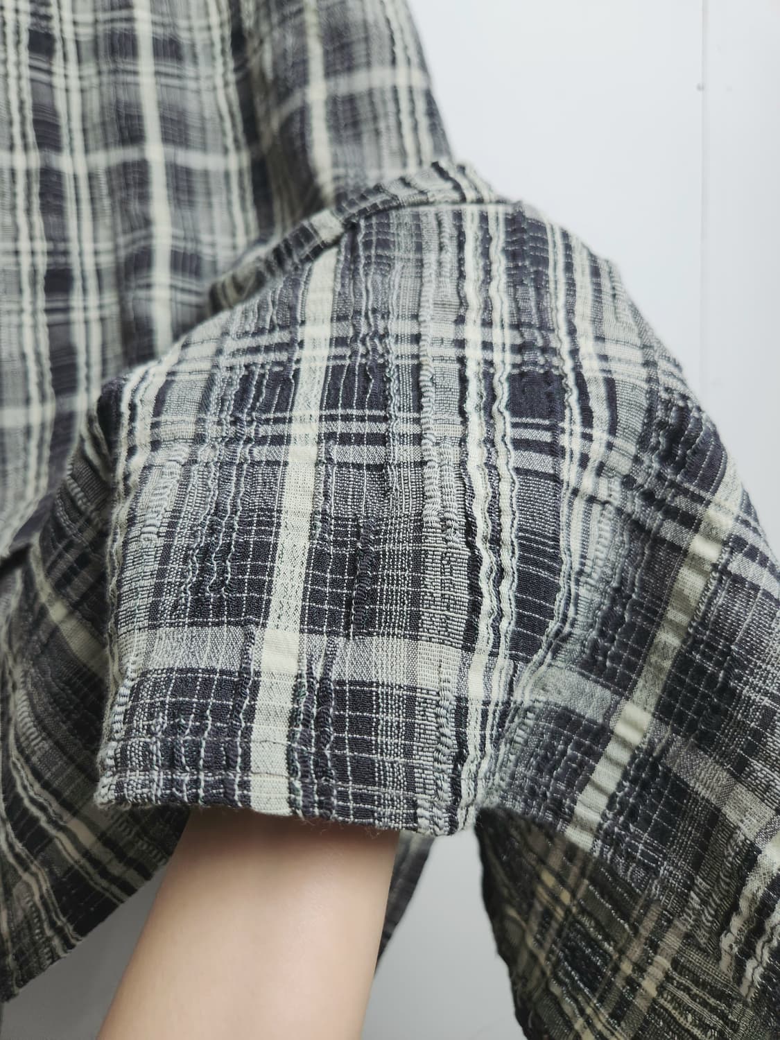 체크 언발 롱 블라우스 상품이미지6