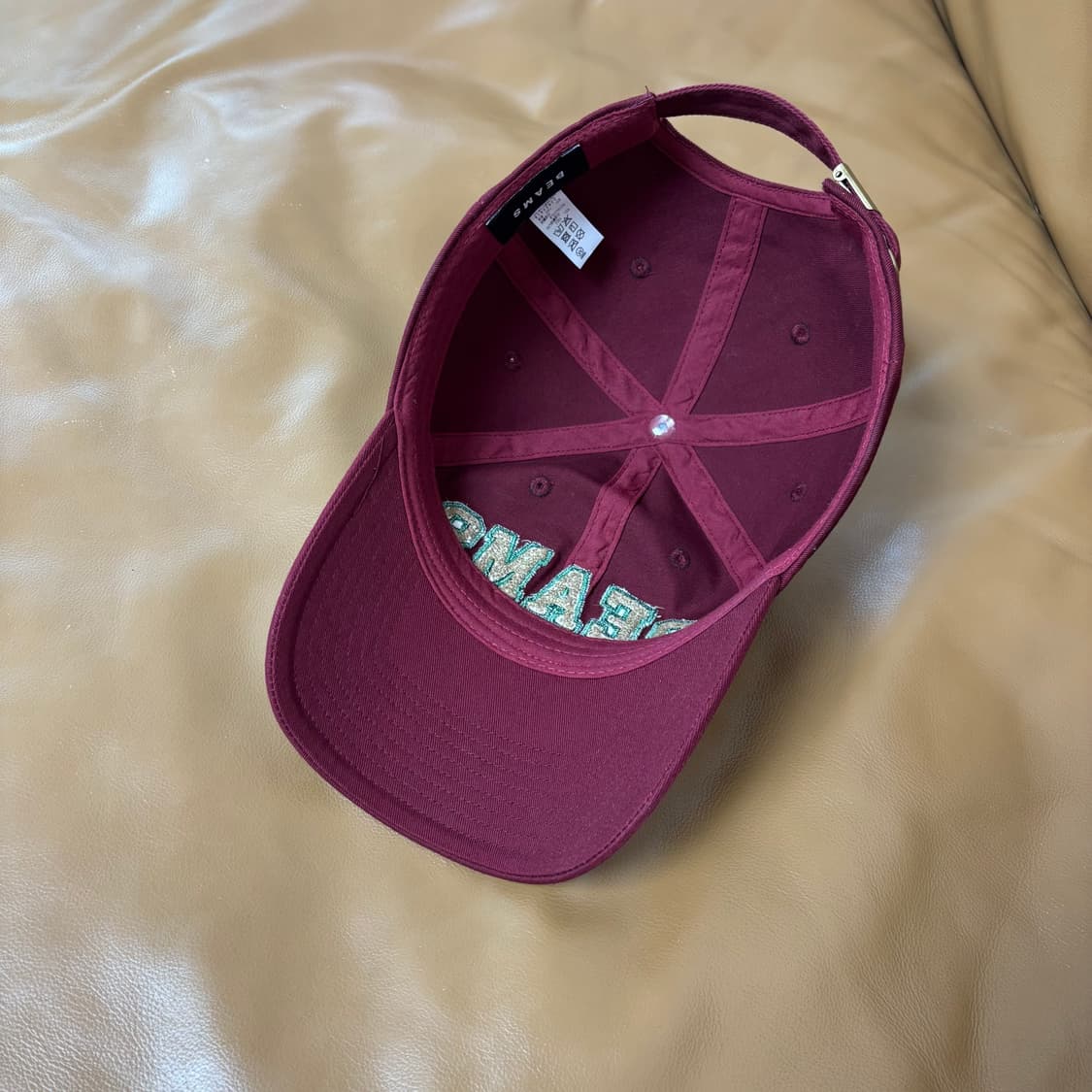 Beams 빔스 빔즈 6패널 볼캡 모자 워시드 버건디 상품이미지6