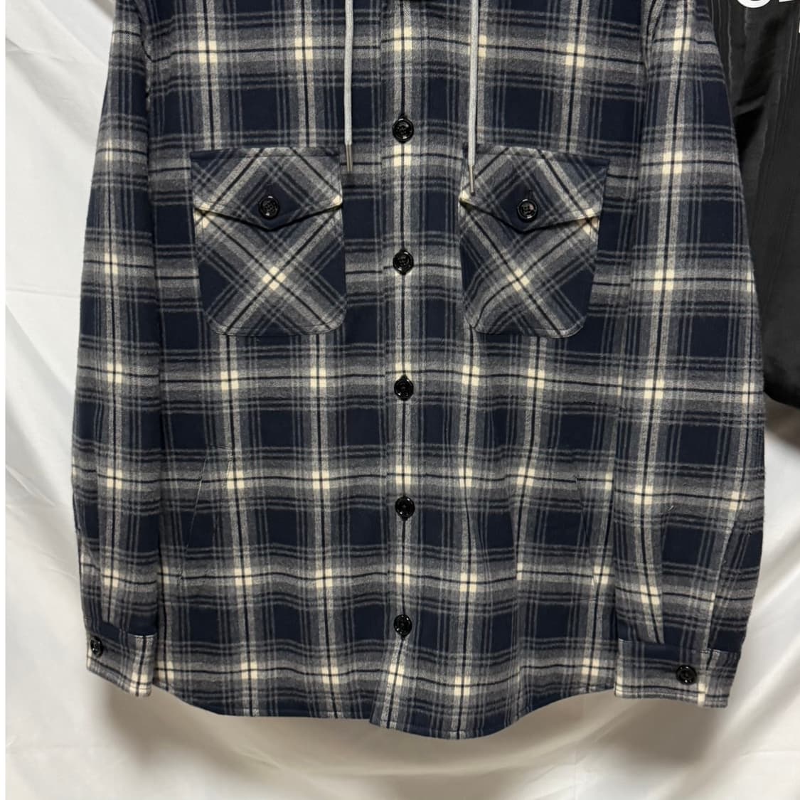 [S+급/50] 셀린느 체크 코튼 후드 오버셔츠 자켓 상품이미지5