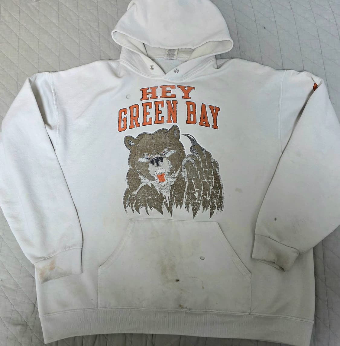 [XL] 00-90s 저지스 트래쉬드 FUCK YOU 베어 시카고 후드 상품이미지1