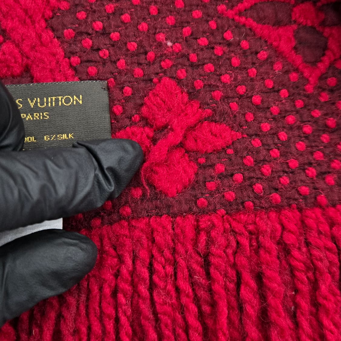 루이비통 LV 모노그램 로고마니아 머플러 레드 상품이미지5