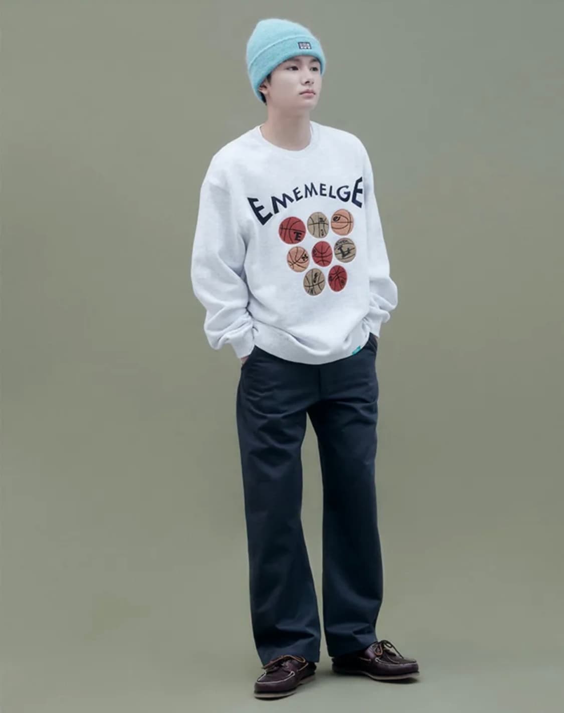 Mmlg 스웨트 셔츠 멜란지 화이트 상품이미지1