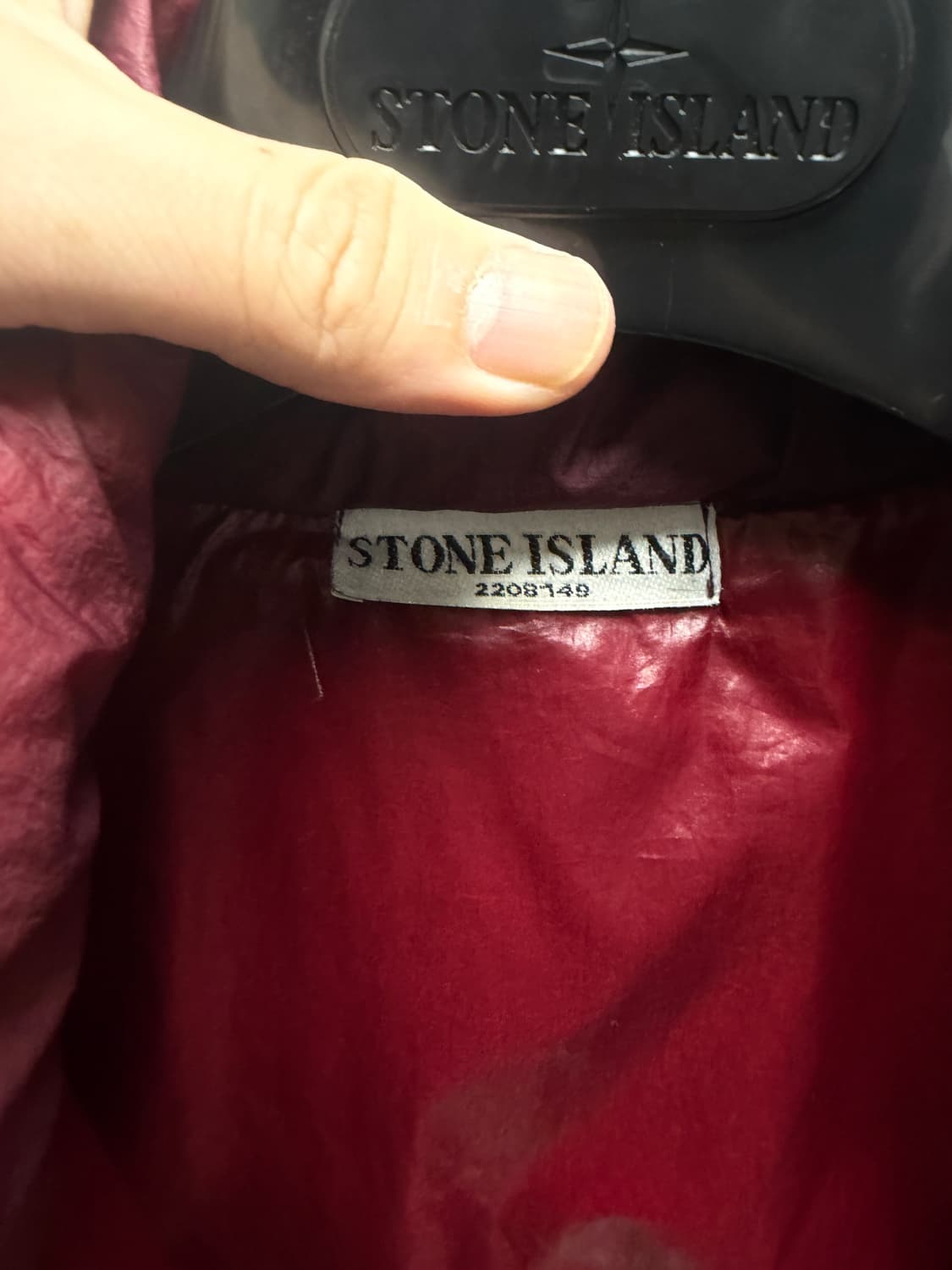[초레어, 백화점판] 00‘s 스톤아일랜드 심리스 패딩 버건디 와인 L 상품이미지8