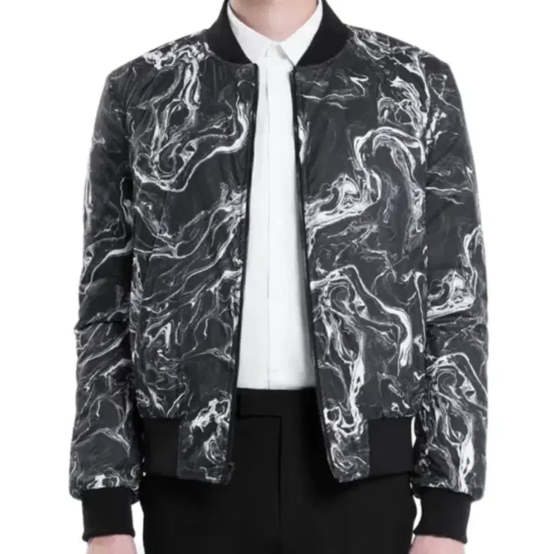 산드로 옴므 마블 프린트 리버시블 퀼팅 봄버 자켓 95 상품이미지1
