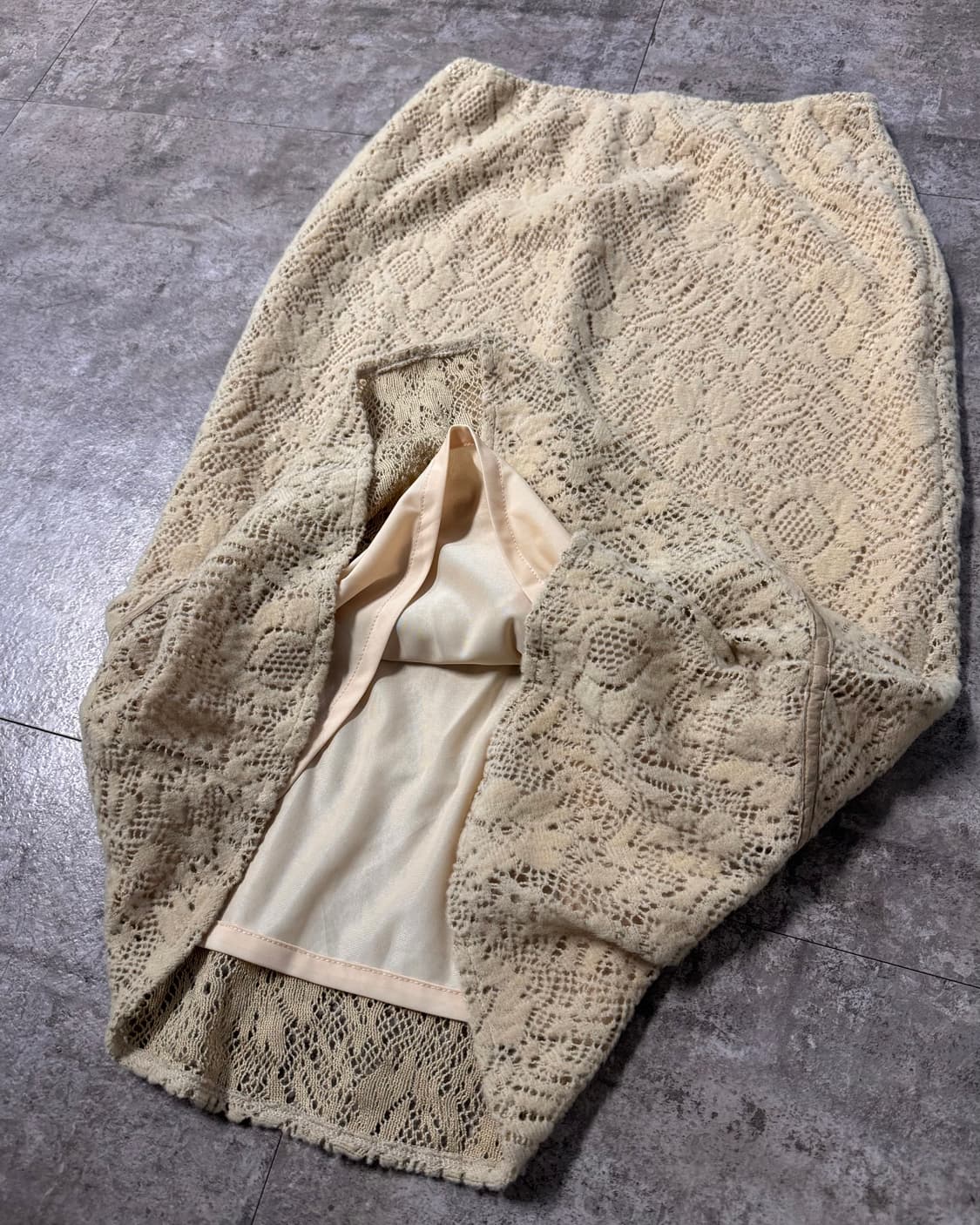 울 니트 레이스 스커트 상품이미지8