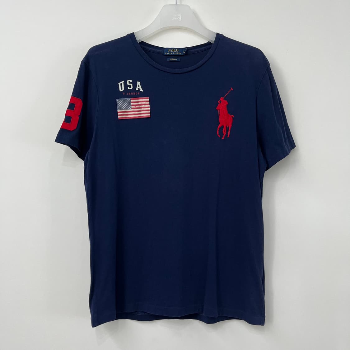 폴로 랄프로렌 USA 성조기 빅포니 네이비 반팔 티셔츠 상품이미지2