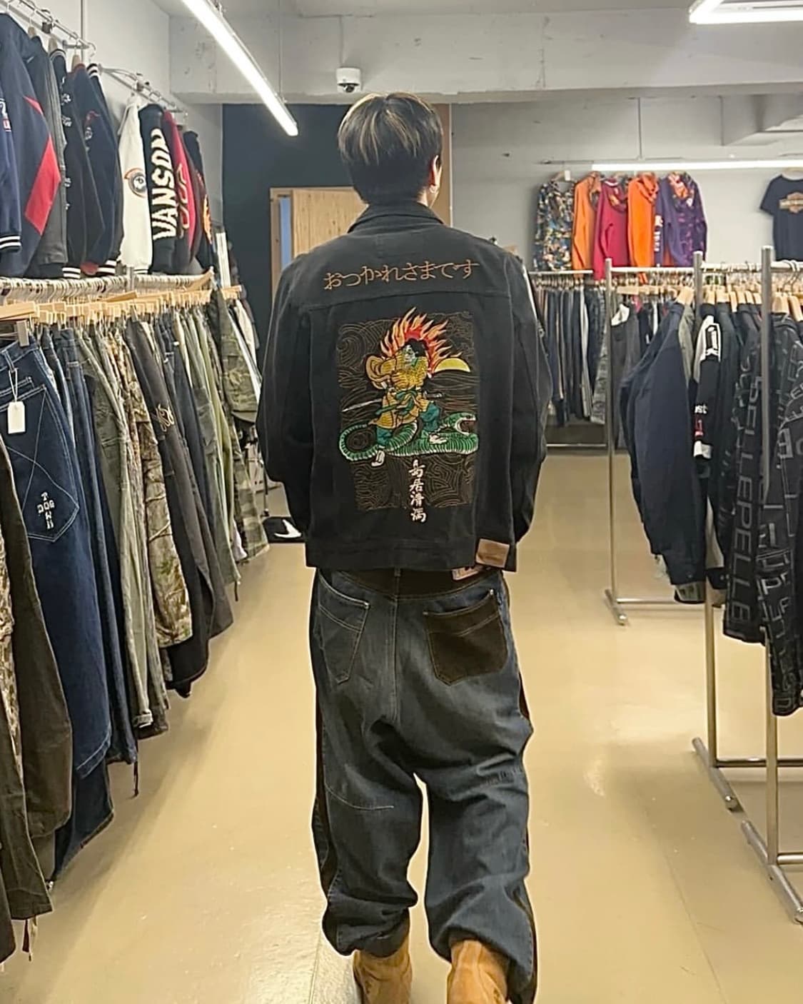 풀앤베어 한야 도깨비 사무라이 블랙 데님 트러커 워크 자켓 일본 100 상품이미지2