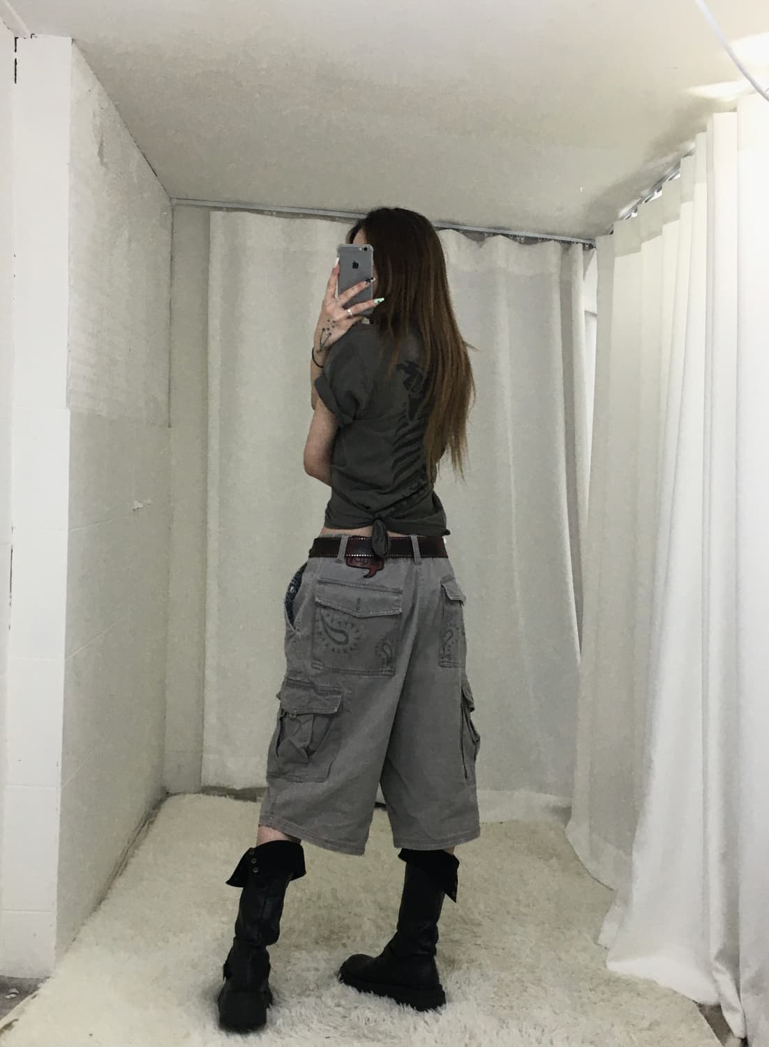 빈티지 와이드 스켈레톤 버뮤다 팬츠  상품이미지3