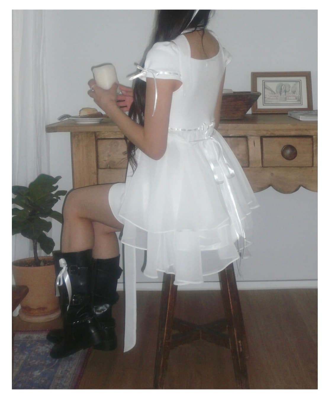 엔젤넘버555 스노우 엔젤 블라우스 화이트 상품이미지4