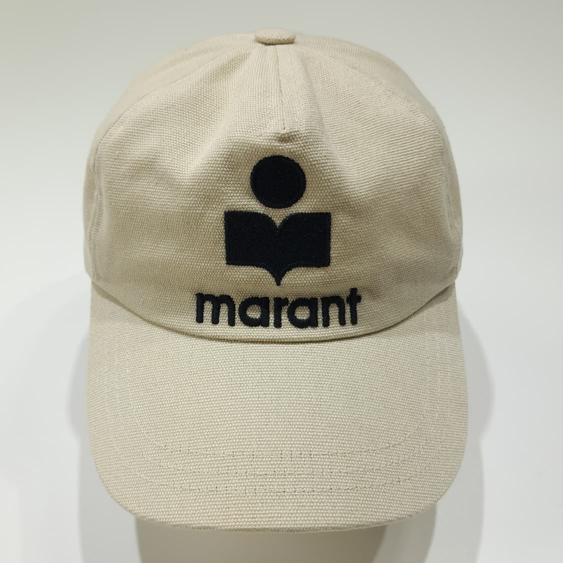 CL860 이자벨마랑 타이론 블랙 로고 자수 베이지 코튼 볼캡 상품이미지3