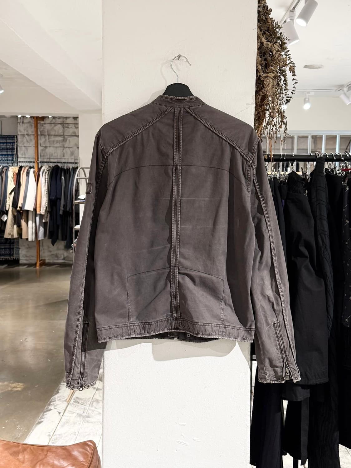 아르마니 익스체인지 딥그레이 워시드 코튼 바이커 자켓 상품이미지6