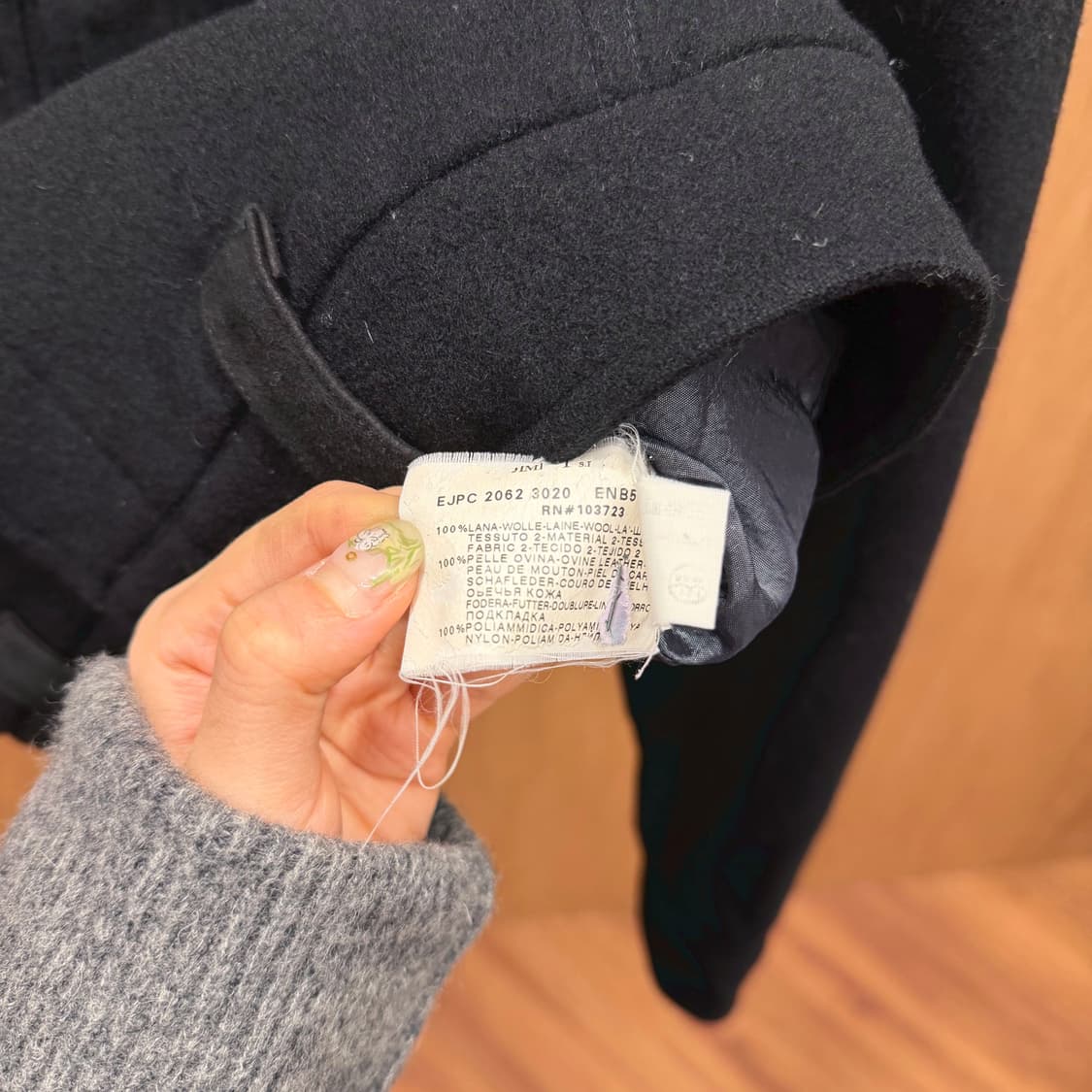 아르마니 익스체인지 카라 자켓 메탈 체인 스냅 버튼 디테일 블랙 상품이미지8