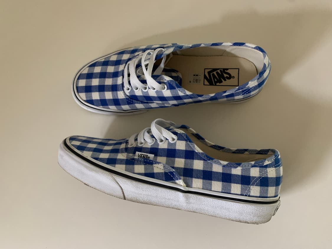 반스 어센틱 깅엄체크 블루 상품이미지2