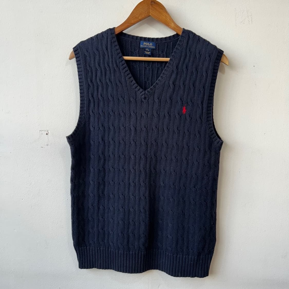 10278 - 폴로 랄프로렌 네이비 케이블 브이넥 베스 상품이미지1