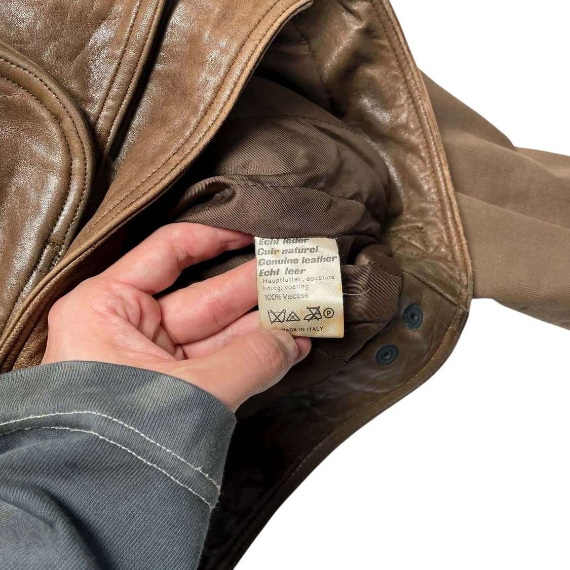 레더 트윌 코튼 레이어드 봄버 (italy made) 상품이미지10