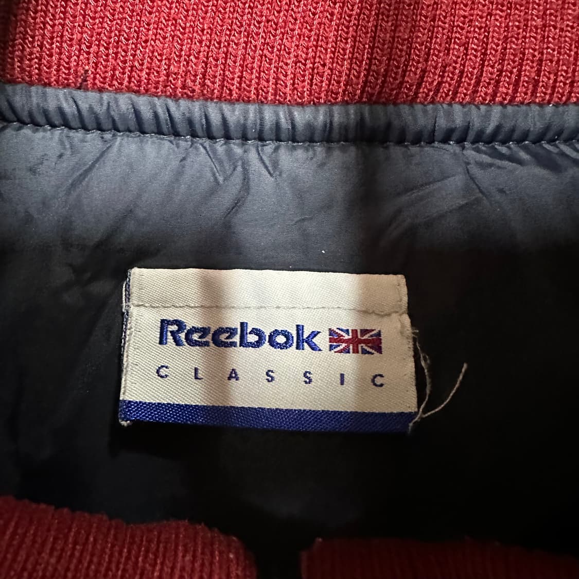 ✨ (바배) 리복 네이비 버건디 누빔 집업 점퍼 자켓 상품이미지3