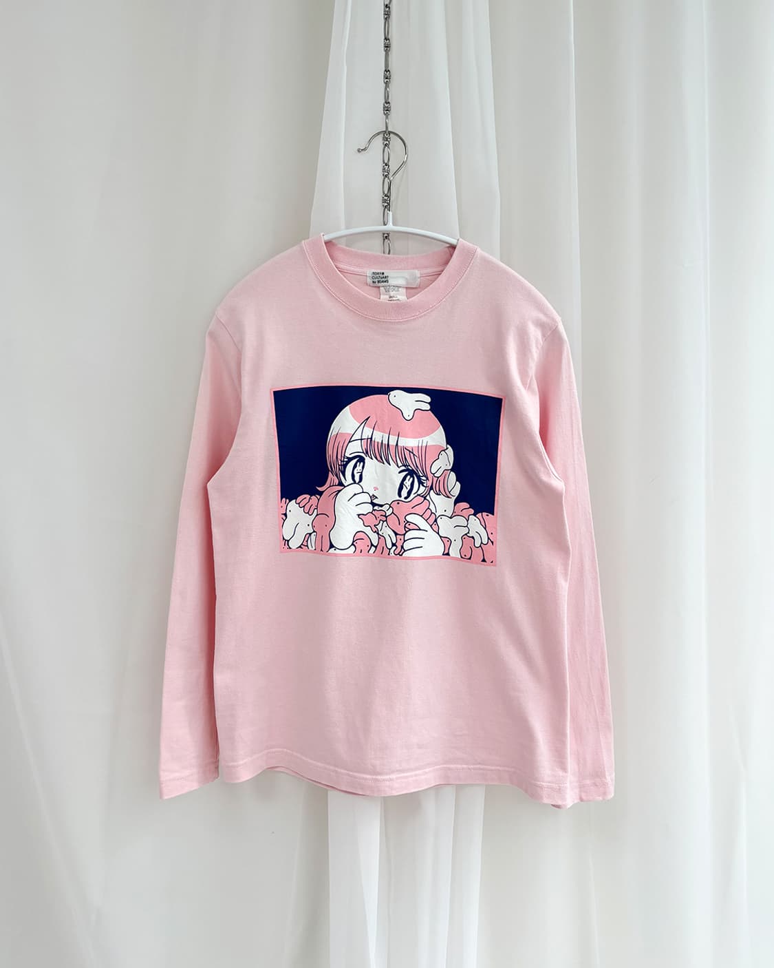 TOKYO CULTUART by BEAMS 그래픽 핑크 긴팔티 상품이미지1