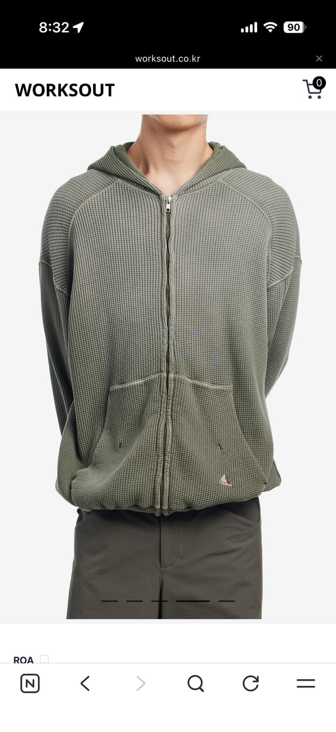 로아 BEE SUN FADED WAFFLE ZIP UP HOODIE  상품이미지5